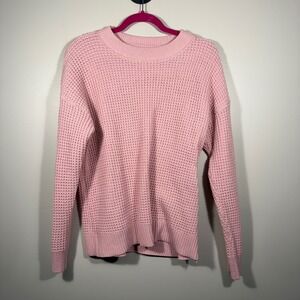 Time and‎ Tru Womens Pink Knit Sweater Crew Neck Long Sleeve Casual Pullover